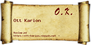 Ott Karion névjegykártya